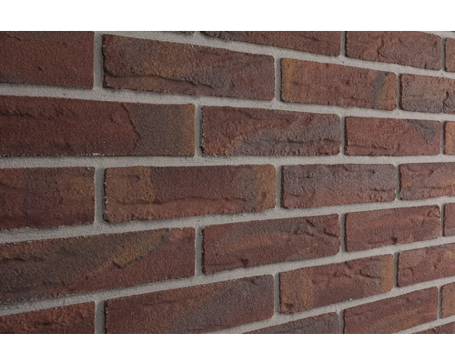 ELABRICK Steenstrip Kiel roodbruin Close-up van een muur met baksteenstrips