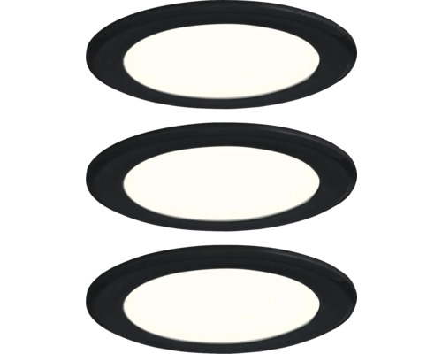 Drie ronde led inbouwspots