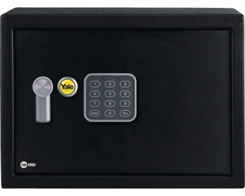 Zwarte kluis met digitaal cijferslot en cilinderslot