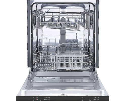 Open vaatwasser met afwasrekken