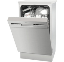 Vaatwasser met open deur en vaatwerk binnenin