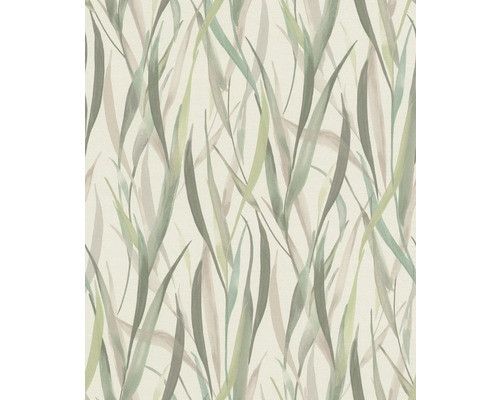 RASCH Vliesbehang 330212 Paraiso bladeren beige/groen Behang met grassenpatroon voor wanddecoratie