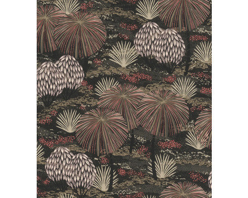 RASCH Vliesbehang 868616 Symphony bloemen zwart Behang met abstract bosmotief