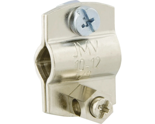 Aardklem 1/8" 10-12 mm vernikkeld Aardklem voor buizen, materiaal metaal