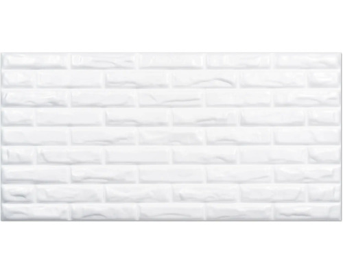 DECOFLAIR Wandpaneel schuim steen wit 100x50 cm 4 stuks Witte tegels in metro-stijl