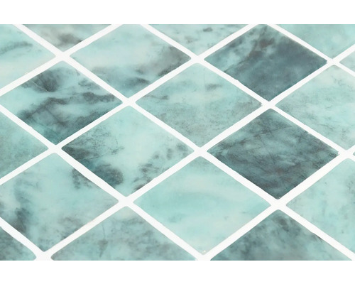 Zwembad mozaïektegel Penta groen 31,1x31,1 cm Close-up van ruitvormige tegels met marmerpatroon