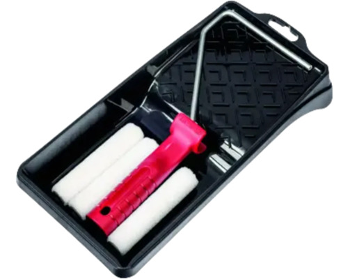 Verfrollerset met verfbak en meerdere rollers