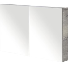 Spiegelkast met twee deuren en houten decor