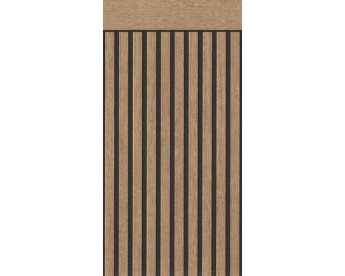 A.S. CRÉATION Vliesbehang 39744-4 wandpaneel bruin 500x106 cm Akoestisch paneel met houten latten voor wand en plafond