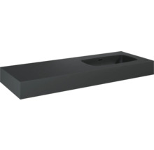 Rechthoekige opzetwastafel van gegoten mineraal