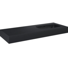 Rechthoekige wastafel van gegoten mineraal