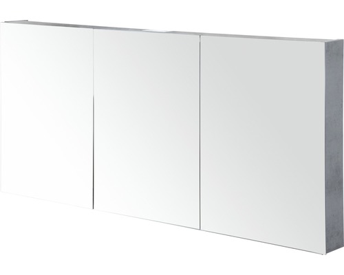 Spiegelkast 140 cm dubbelzijdig gespiegeld beton antraciet