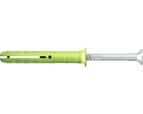 FISCHER Nagelplug N Green 6x80/50 S met verzonken kop, 45 stuks Kunststof spreidplug met schroef