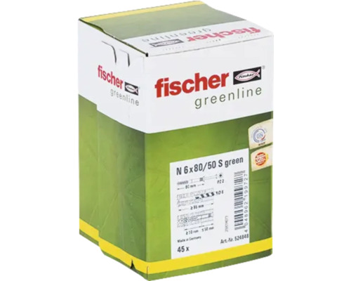 Fischer Greenline pluggenverpakking, maat 6x80/50