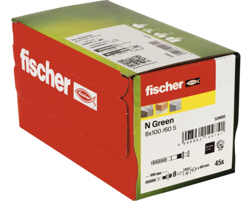 Fischer N Green pluggen, 8x100/60 S, verpakking
