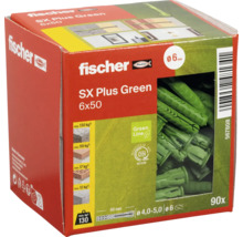 Fischer SX Plus Green pluggen 6x50, verpakking van 90 stuks