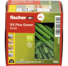 Fischer SX Plus Green pluggen, maat 6x50, 90 stuks
