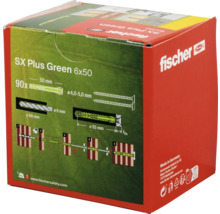 Fischer SX Plus Green pluggen 6x50 in een verpakking van 90 stuks