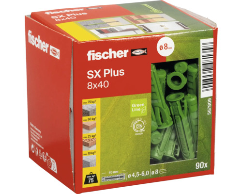 Fischer SX Plus pluggen 8x40 in doos, 90 stuks