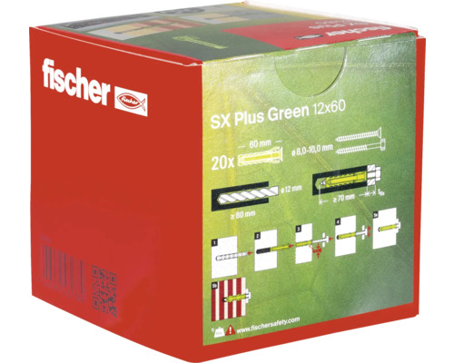 Verpakking Fischer SX Plus Green 12x60 pluggen