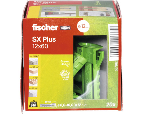Fischer SX Plus pluggen 12x60 verpakking