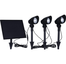 Solar lampen set met drie spots en zonnepaneel voor tuinverlichting