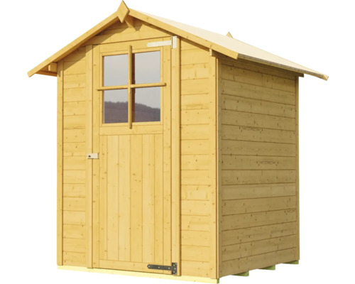 Houten tuinhuis met deur en raam