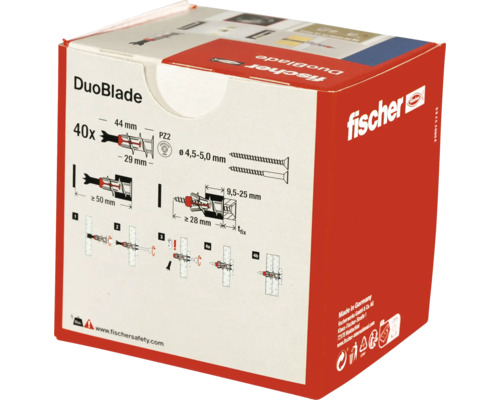 Verpakking Fischer DuoBlade pluggen 40 stuks