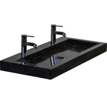 SANOX Wastafel natuursteen Lucca met 2 kraangaten 101x45,5 cm