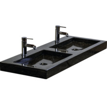SANOX Wastafel natuursteen Lucca met 2 kraangaten 121x45,5 cm