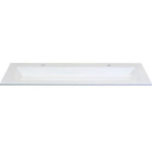 SANOX Wastafel kunststeen Thin met 2 kraangaten 120,5x45,5 cm