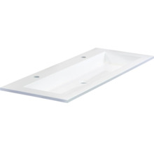 SANOX Wastafel kunststeen Thin met 2 kraangaten 120,5x45,5 cm