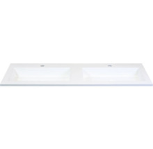 SANOX Wastafel kunststeen Thin met 2 kraangaten 120,5x45,5 cm