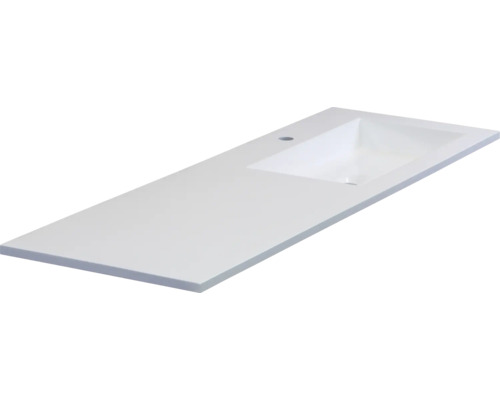 Wastafelblad met ingebouwde wastafel en kraangat