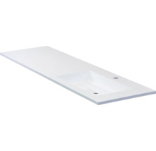 SANOX Wastafel kunststeen Thin met 1 kraangat 160,5x45,5 cm
