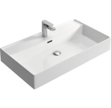 Witte opzetwastafel met kraan