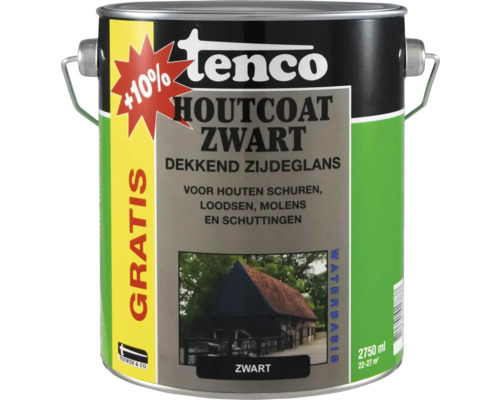 TENCO Houtcoat dekkend zijdeglans zwart 2,75 l