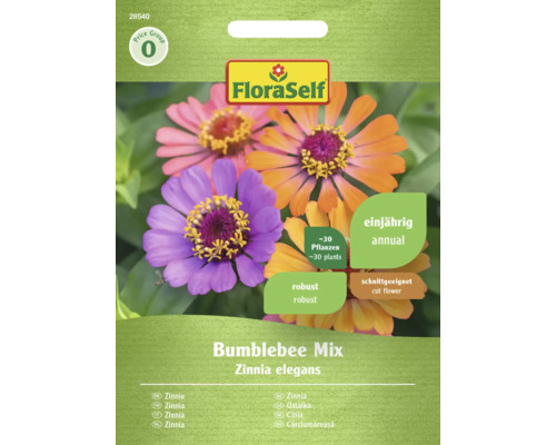 FLORASELF Bloemenzaden Zinnia Bumblebee Mix
