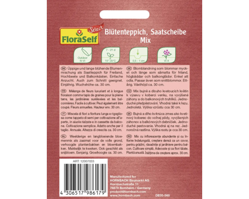 Bloemenmix als zaaimat voor volle grond, verhoogde plantenbakken en bloembakken