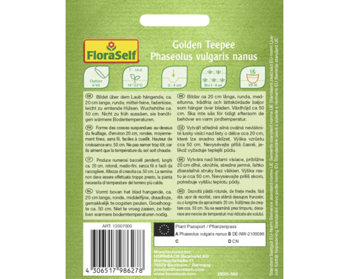 Golden Teepee Phaseolus vulgaris nanus-zadenpakket