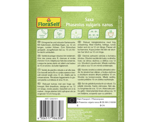 Zaden voor Phaseolus vulgaris nanus, een robuust tuinras met een hoge opbrengst.