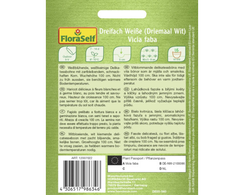 Dreifach Weiße Tuinboon Zadenpakket