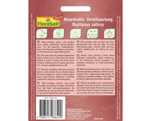 Radijs Riesenbutter voordeelverpakking zaadverpakking