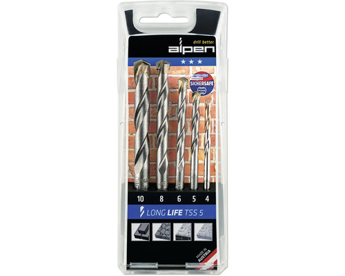 ALPEN Steenboorset Long Life 5-delig ALPEN Steenboorset Long Life 5-delig