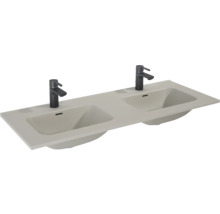 Dubbele wastafel met twee kranen