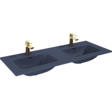Dubbele wastafel met twee kranen voor de badkamer