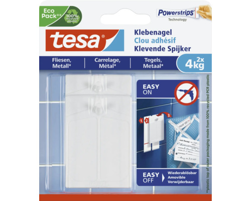 TESA Powerstrips klevende spijker voor tegels & metaal 4 kg 2 stuks