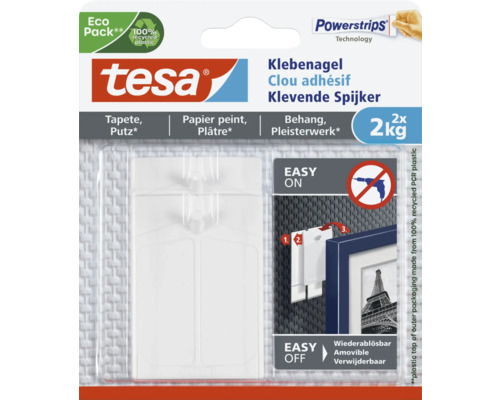 TESA Powerstrips klevende spijker voor behang & pleisterwerk 2 kg 2 stuks
