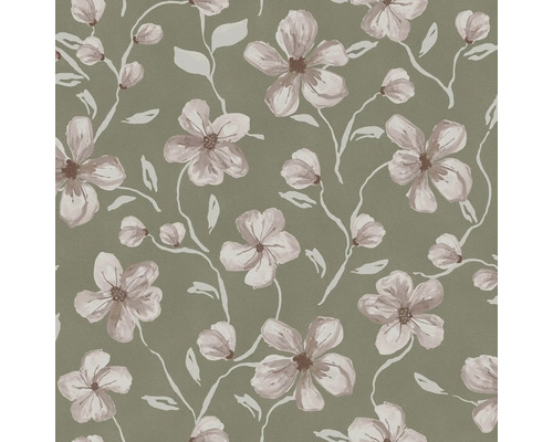 Vliesbehang 124263 Sophie Taupe bloemen groen