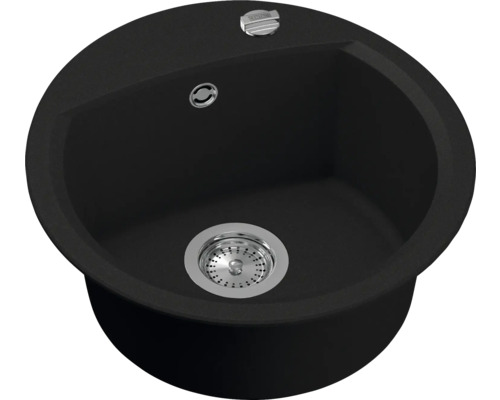 Ronde stenen spoelbak met afvoergarnituur